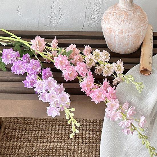Larkspur Artificial Flowers Realistic Delphinium with Bendable Stems Rustic Floor Vase Decor for Home Wedding Decor Reusable Floral Arrangements
