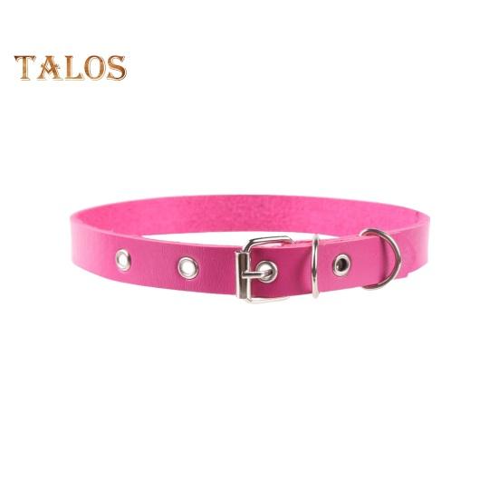 Men Necklace Vintage Punk Style Adjustable Faux Leather Solid Color Bukle Pin Neck Belt Party Club Choker Adult Jewelry