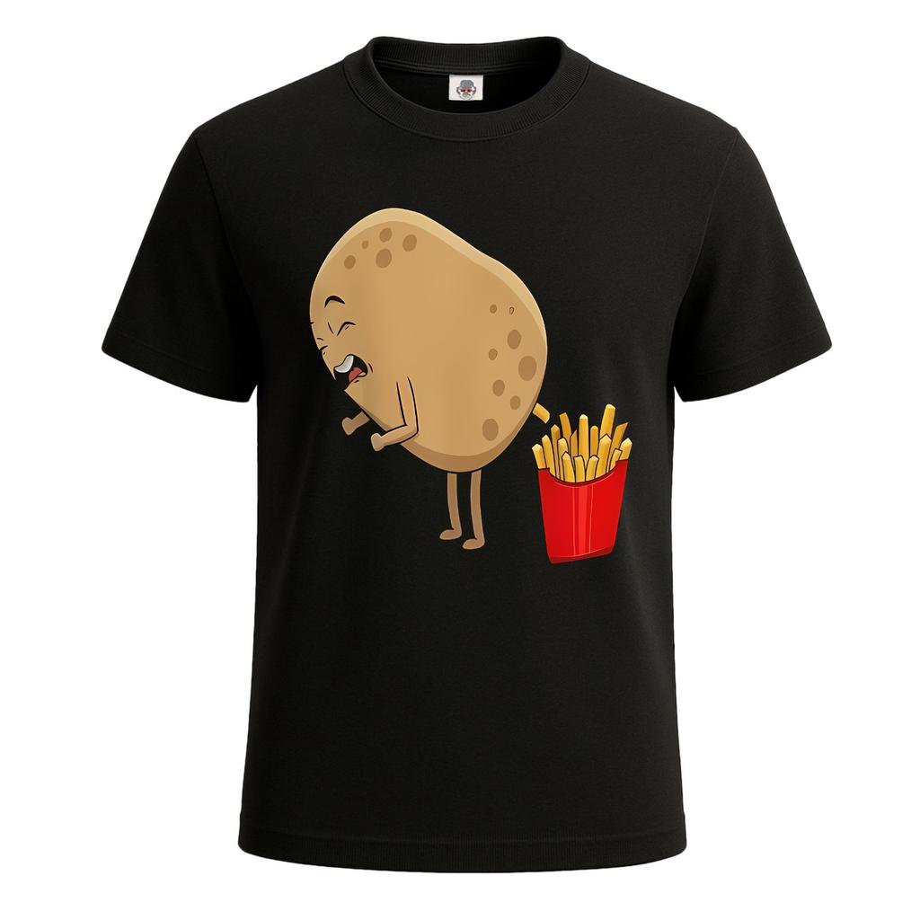 Potato pooping fries funny french fries potato lover mens tshirt tee top