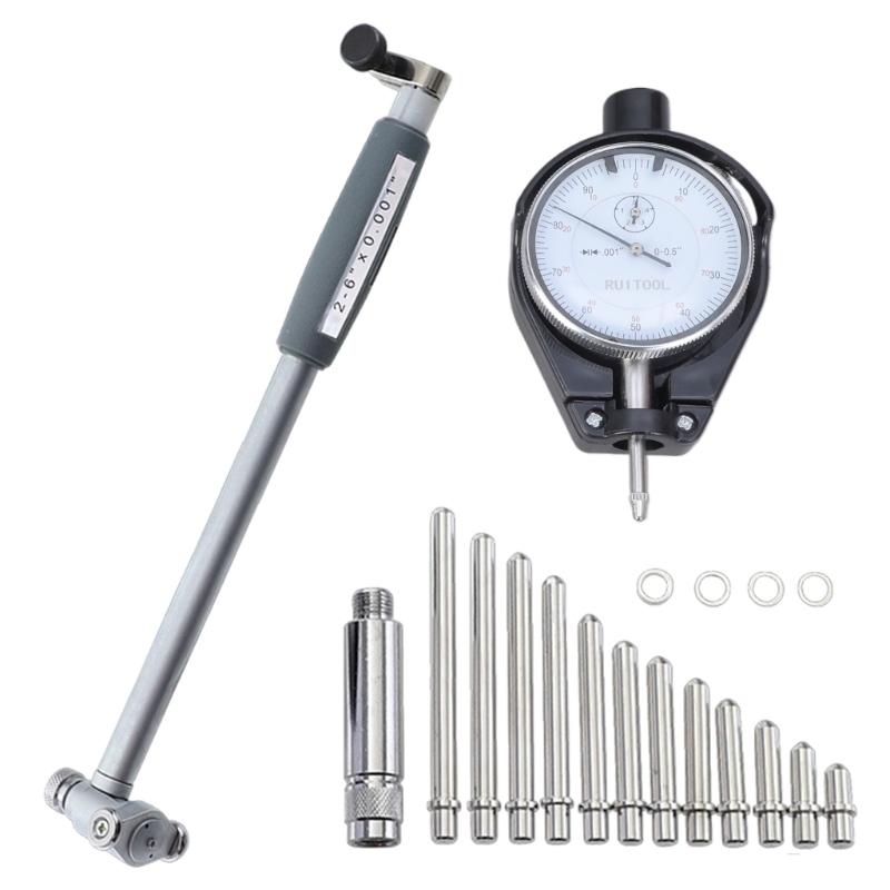 Dials Bore Indicator Gauge Dials Bore Gage Internal Measure Cylinder Tool 2in-6in 50-160mm Bore Gauge Measurement Gage 1
