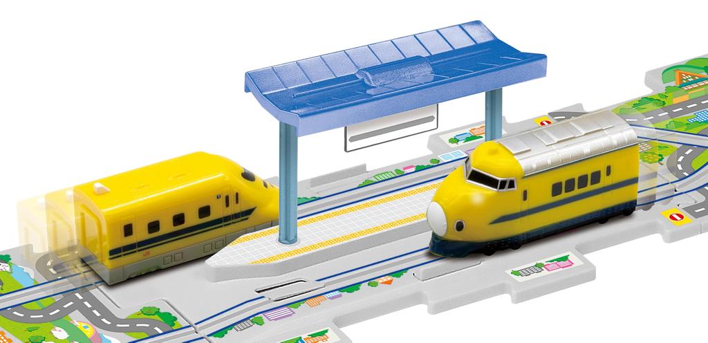 Masudaya Corporation Panel World Shinkansen Stop Doctor Yellow Set Toy Vehicle Train Ages Battery Operated Run! & Go! 922/923 3+ 480-1743