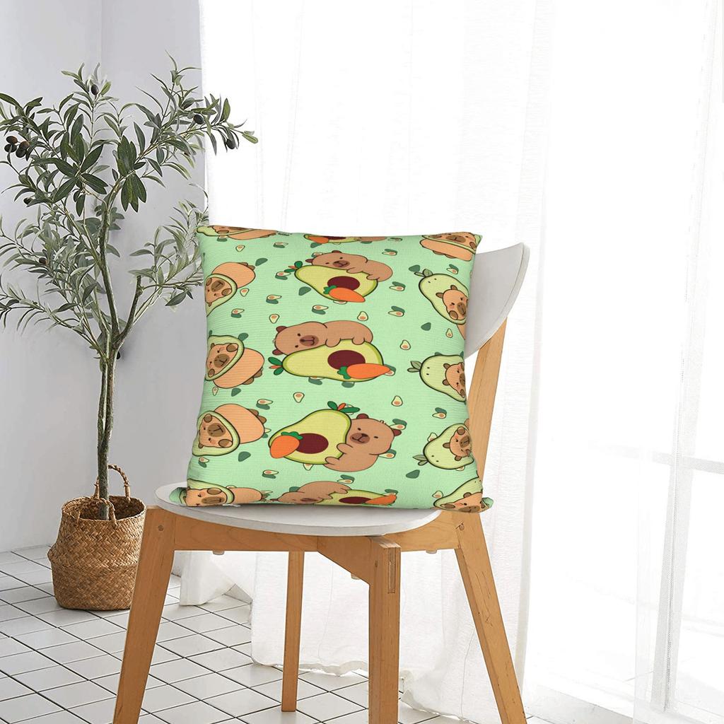 Kawaii Capybara   Pillow Cover  Fashion Pillow Case For Living Room Sofa Comfy Pillowcases Gift