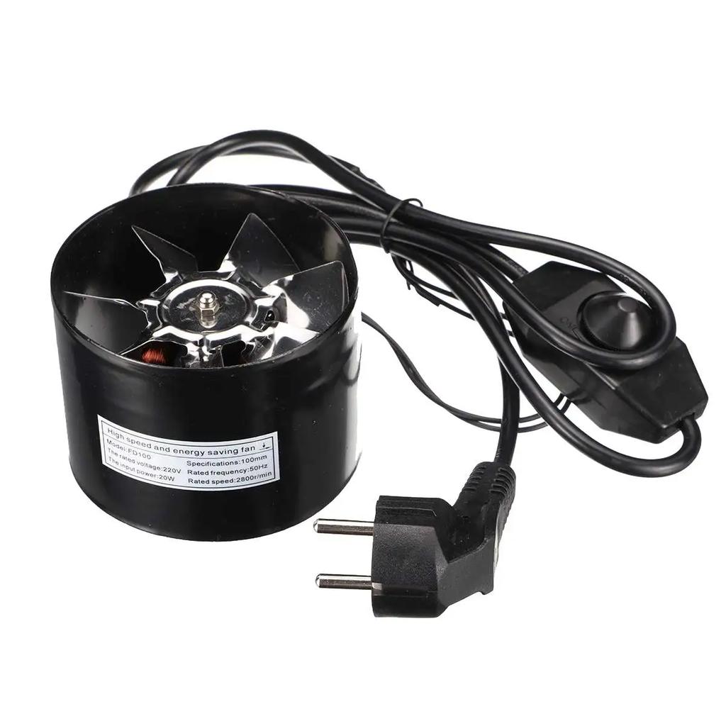 4 Inch Metal Pipe Ventilation Exhaust Fan Inline Duct Fan Air Ventilator Mini Extractor Bathroom Toilet Wall Fan Without Plug
