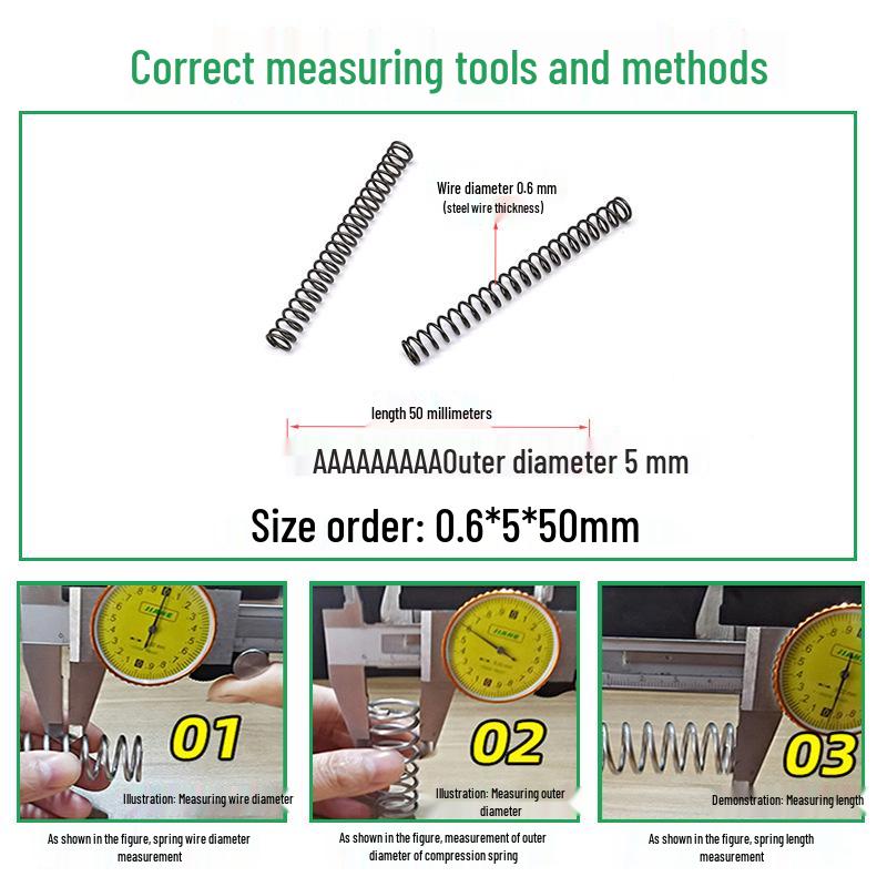 0.5mm Diameter Spring Steel Compression Spring for Precision Experiments and Miniature Helmet