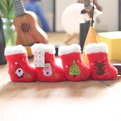 Cute Little Boots  Pendants Plush Toys Dolls Christmas Boots Bags  Hanging Ornaments Keychain Dolls Dolls