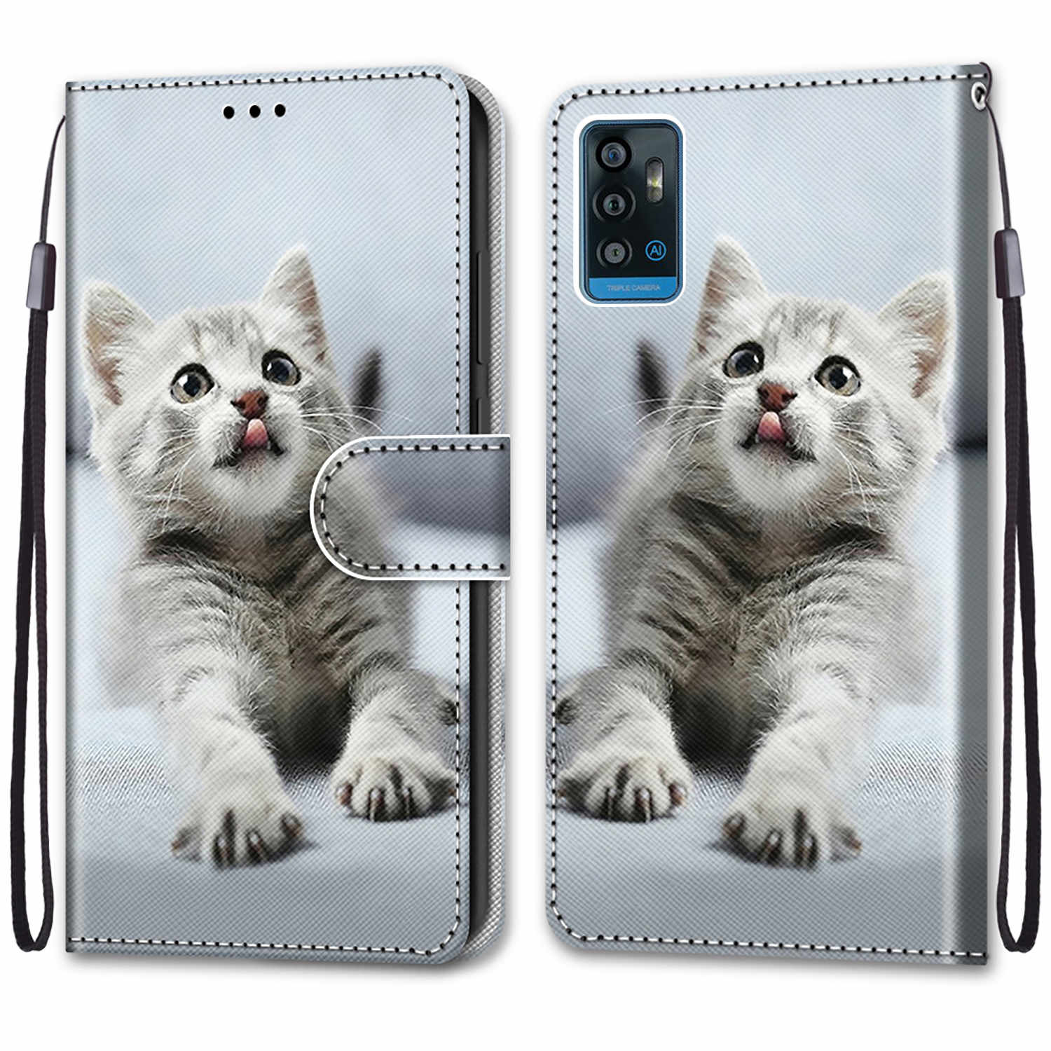 

Роскошный окрашенный кожаный чехол-кошелек в стиле книги, защитный чехол для ZTE Blade A71 A51 A31 A51Lite/ZTE Blade 20 Smart/ZTE Blade A5 (2020)/Лезвие A3(2020) ZTE Blade 20 Smart