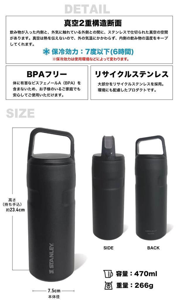 STANLEY Aerolight Vacuum Bottle Lapis Blue [Stanley] 0.47L 10-11217