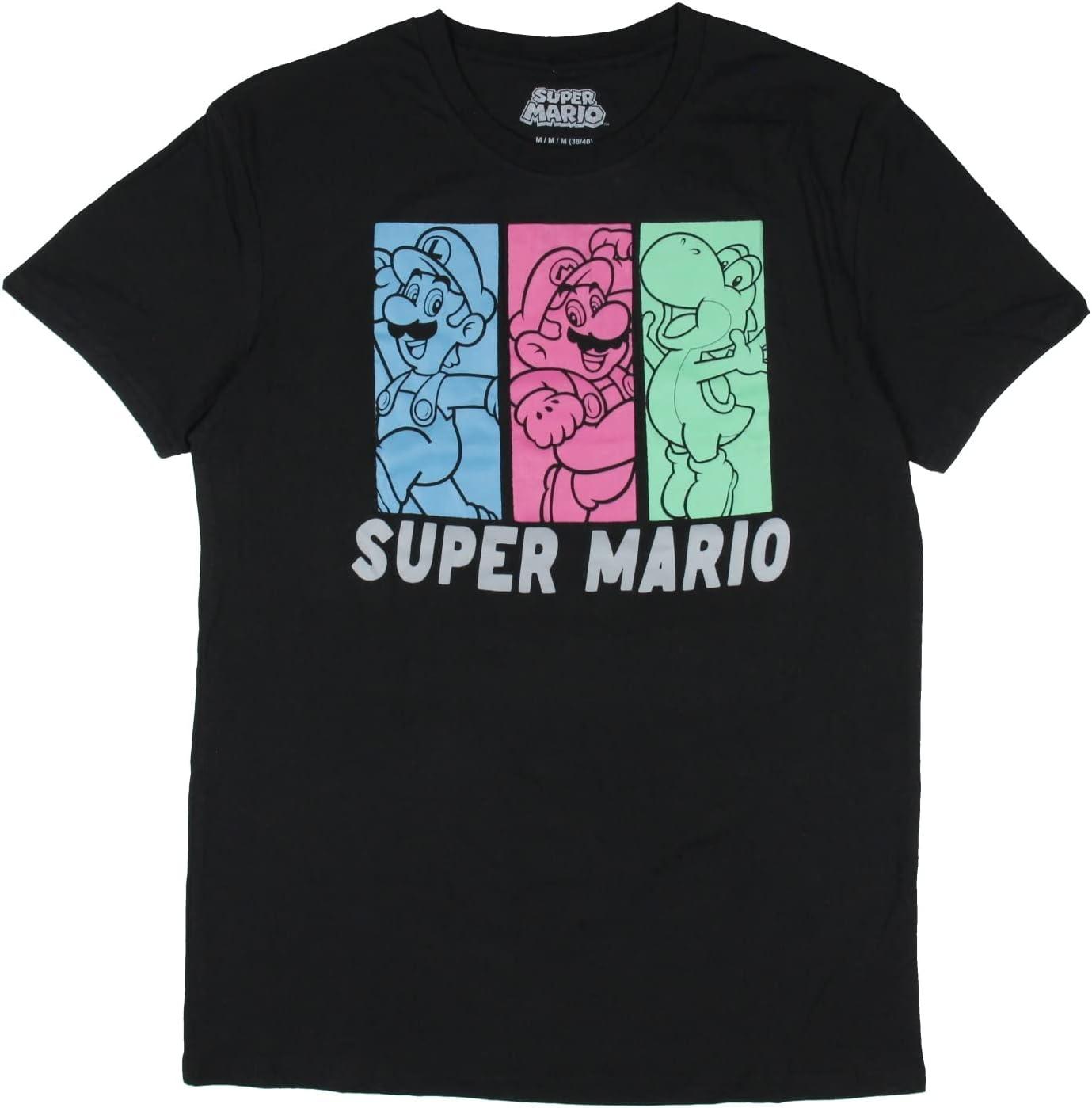 Мужская футболка Super Mario Марио Луиджи Йоши Блок Ретро Видеоигра S