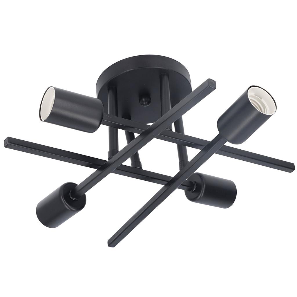 Modern Ceiling Light Fixture 4 Lights Semi Flush Mount Pendant Chandeliers E27 Black 110‑220V