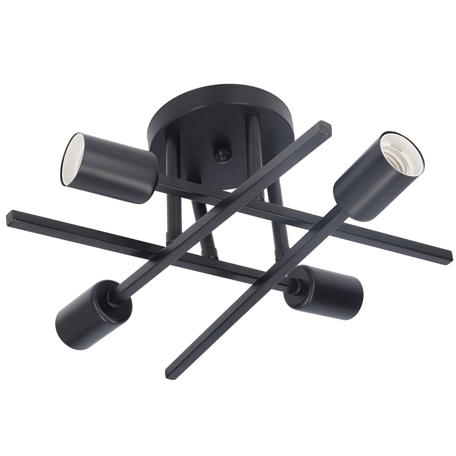 

Modern Ceiling Light Fixture 4 Lights Semi Flush Mount Pendant Chandeliers E27 Black 110‑220V