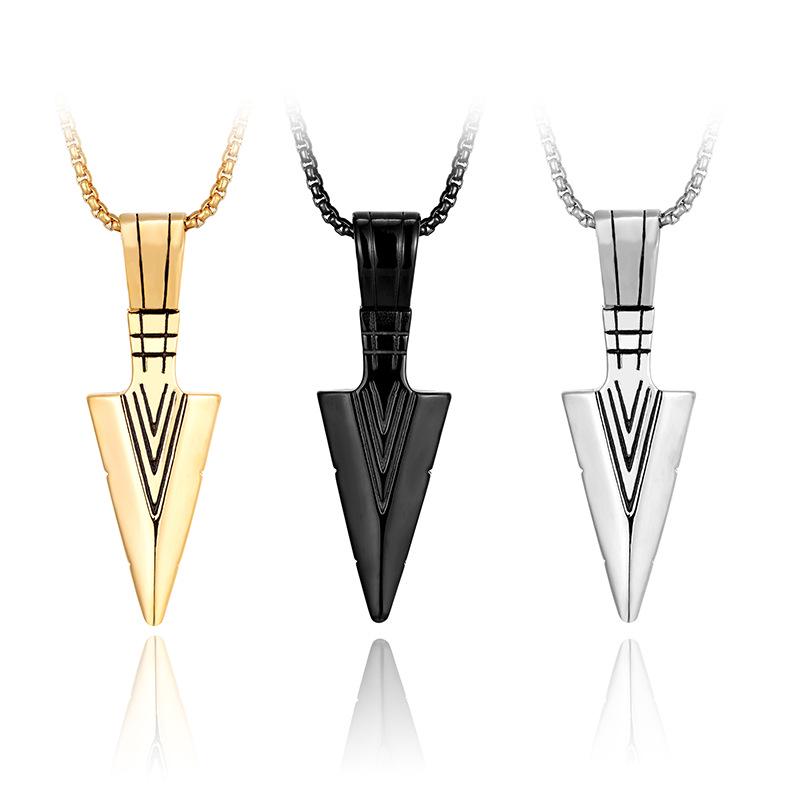 Cross-Border Men's Indian Arrow Titanium Steel Hip Hop Punk Necklace