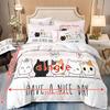 Adorable Lovely Carton Cat Duvet Cover Set Animal Beding Set Ultra-Soft Duvet Cover featuring Pilowcase for Bedrom Guest Rom Dorm Home