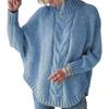 Suéter de mujer Tops Cuello medio alto Manga larga con alas de murciélago Suéter de punto de color sólido