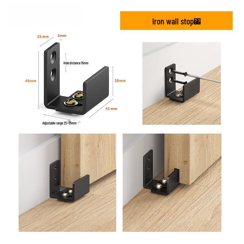 Black POM Slotted Sliding Door Floor Guide