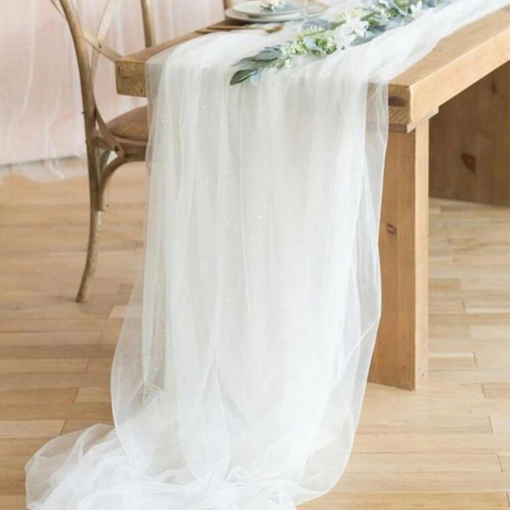 Handmade Tulle Chair Sash - Solid Color Fairy Mist Mesh, Ideal for Wedding Decor and DIY Projects