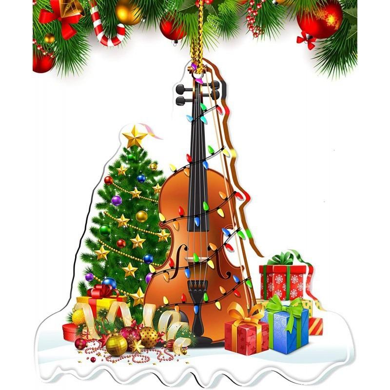 

Musical Acrylic Colorful Instrument Hangings For Christmas Trees And Interiors Car Violin