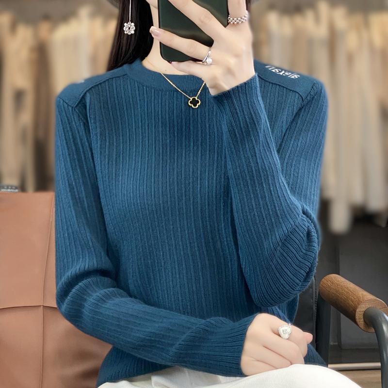 YYFS Women's Fashion Casual Solid Color Print Autumn Winter Long Sleeve O Neck Loose Sweaters