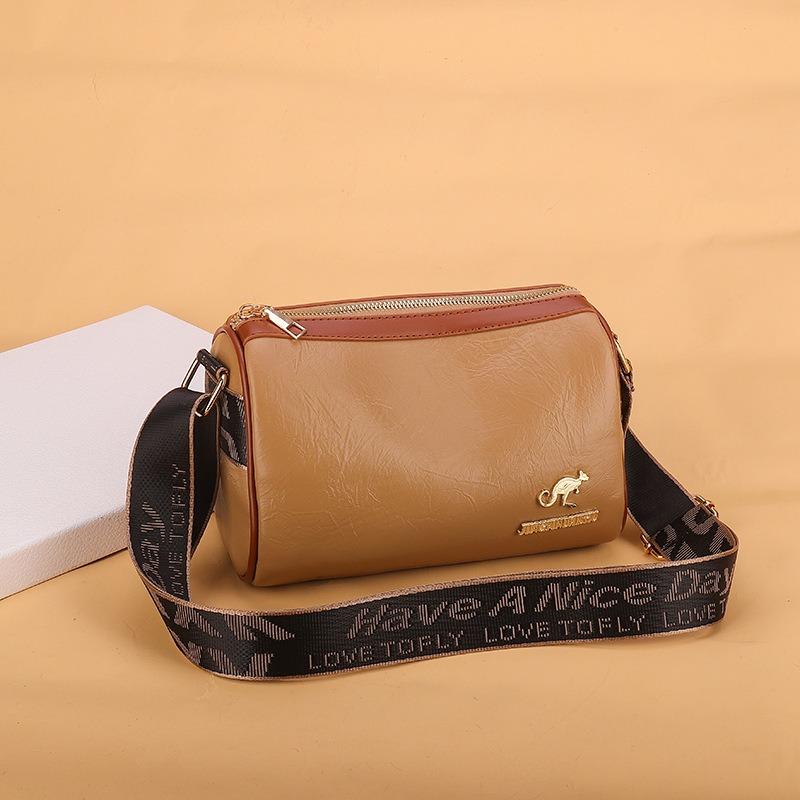 Premium textured messenger bag fashionable and simple contrasting color women's bag trendy retro casual shoulder bag