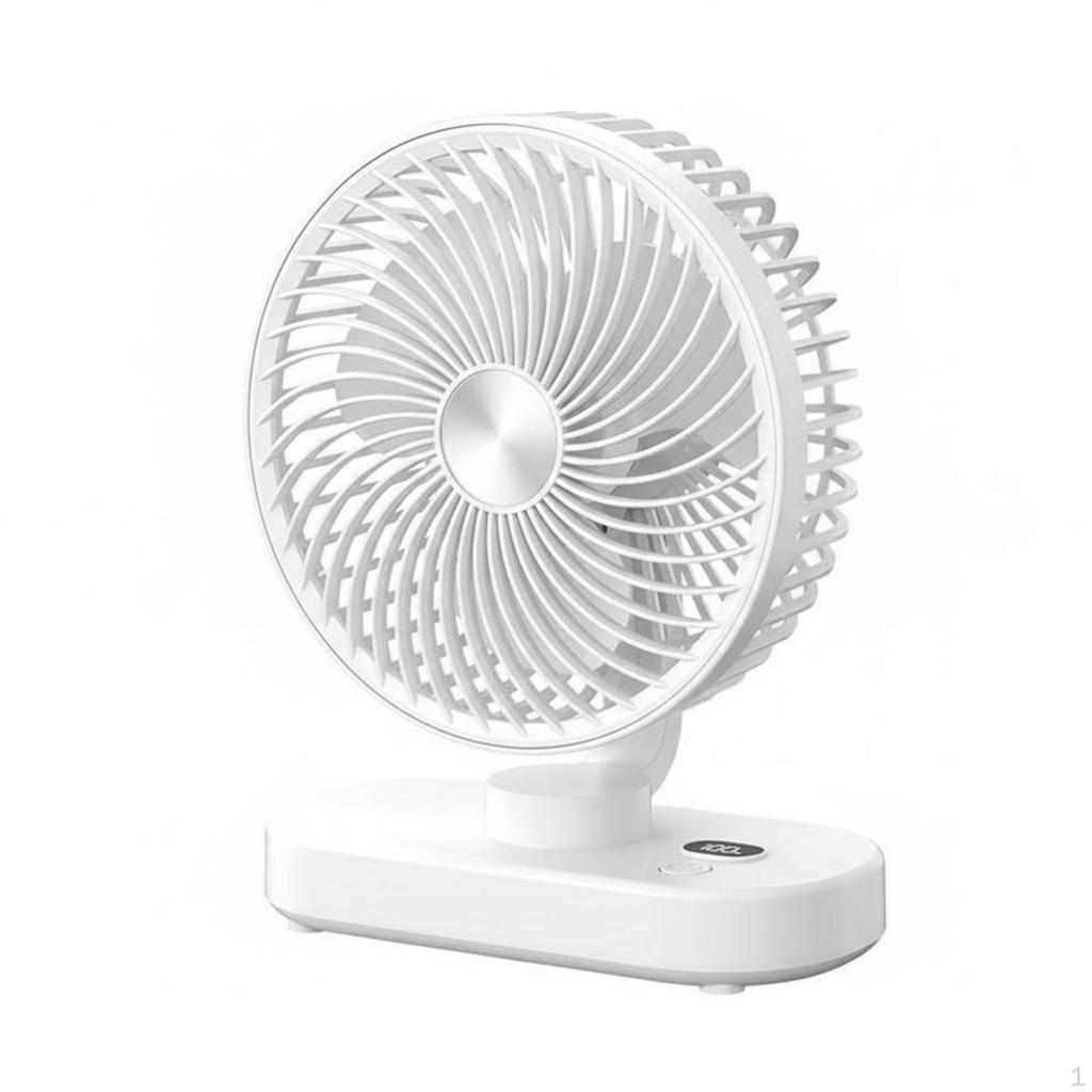 Portable Power Fan with Digital Display Adjustable Head USB Desk 5 Speed Settings for Students,