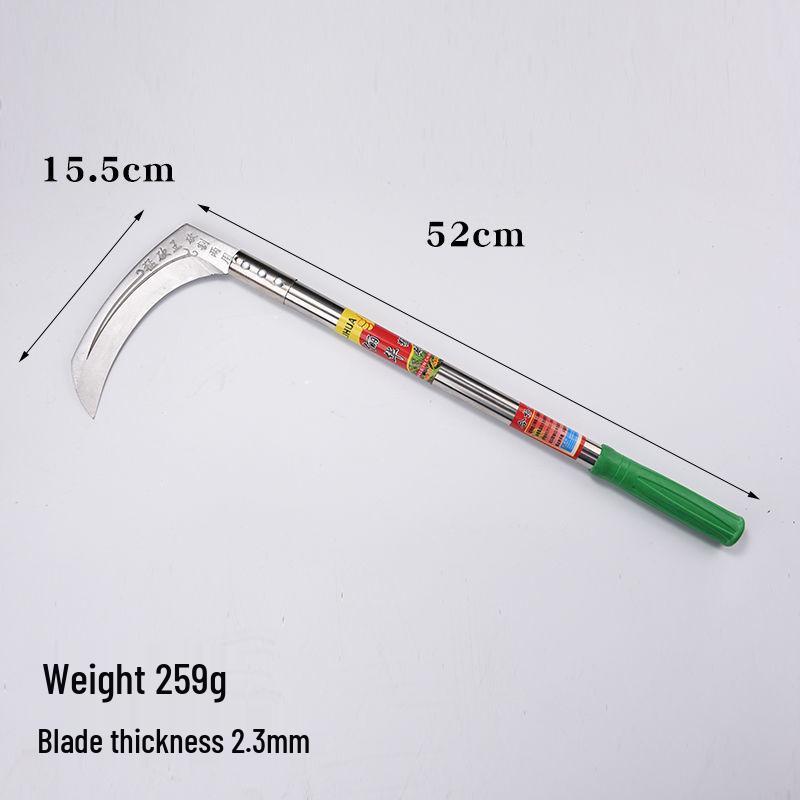 Sense mit extra langem Stiel für Gras, Mais, Weizen und Camping