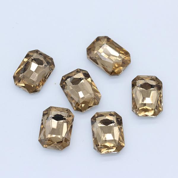 Octagonal Long Gem Crystal Glass Rhinestone for Clothing, Shoes, Phone Stickers, DIY Jewelry Accessories