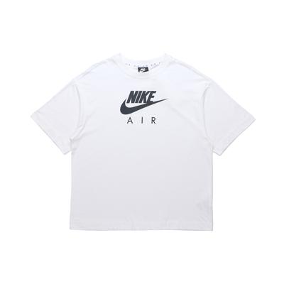 Air Logo Print Loose Knit Sports Short Sleeve T-Shirt Women Tops White DB3841-100