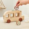 Baby Montessori Toy Wooden Cartoon Animal Bus Baby Finger Fine Movement Toy Traffic Simulation Game Wooden Baby Hand-pushed Car