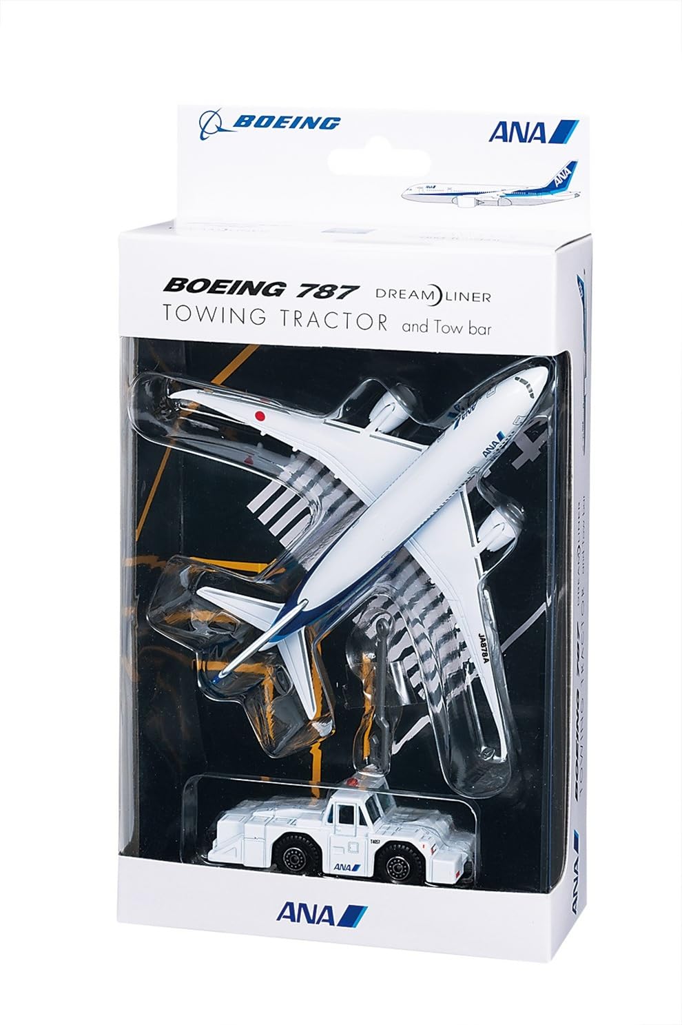 ANA Diecast Airplane Towing Tractor Set &