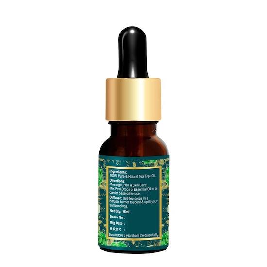 REGAL ESSENCE Tea Tree Oil | Tea Tree Essential Oil For Healthy Skin, Face, Hair & Acne Care | Natural and Undiluted - 15 Ml