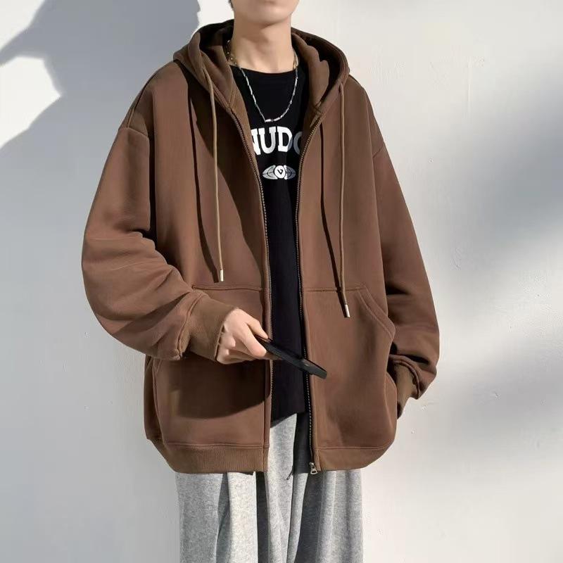 Autumn And Winter Hooded Cardigan Heavy Sweater Men'S Winter American Trendy Brand Loose Casual Jacket Top