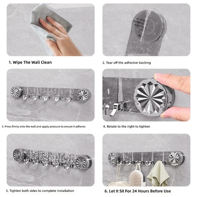 Suction Cup Hooks For Bathroom Kitchen And Door Easy Installation Hanger For Hanging Coat Bags And Cleaning Tools