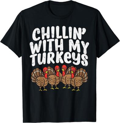 Chillen mit meinen Truthähnen Thanksgiving Familie Jungen Geschenk Unisex T-Shirt