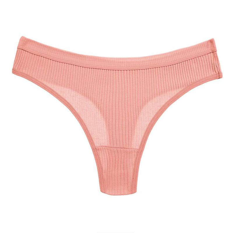 5 Pieces Pure Cotton Sexy Thong Women's Low Waist Women's Comfortable and Breathable T-shaped Underwear Women's Thong Underwear