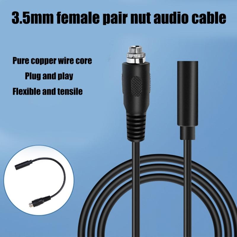 3.5mm Locking Screw Female To Female Stereo Audios Adapters Cable Secure Connection PVC Housing 20cm