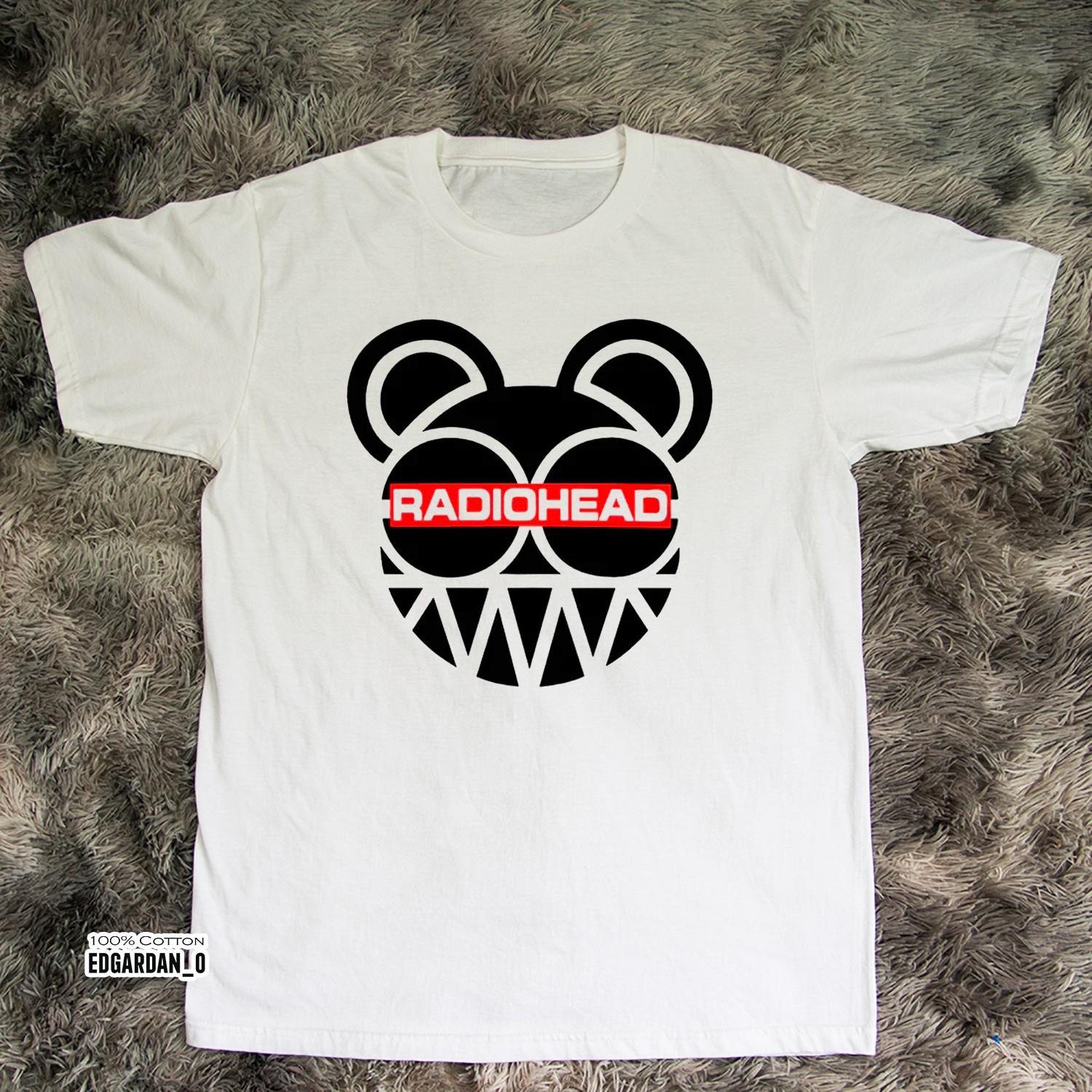 Radiohead Mod Bear Logo White T-shirt Size S-5XL M