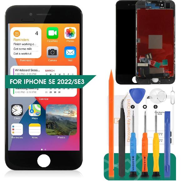 For iPhone SE 2022 Screen Replacement for iPhone SE3 LCD Digitizer Repair Kits for iPhone SE 3rd Gen 2022 Touch Screen Display Assembly Replacement