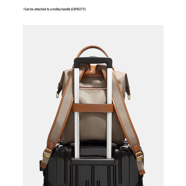 Stylish Women's Lightweight Nylon Commuter Backpack: Travel, School, Business, Large Capacity, Colorblock, Waterproof