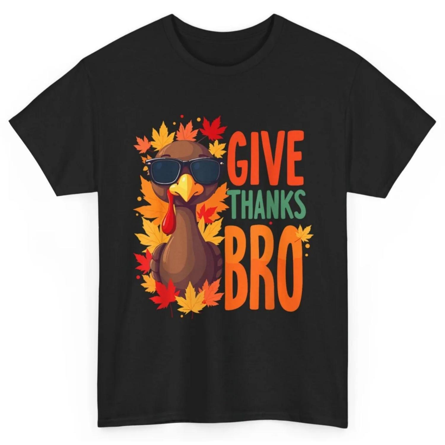 Give Thanks Bro Cute Turkey Toddler Thankful Thanksgiving T Shirt S чёрный