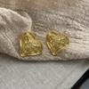 Texture Love Advanced Sense Design Stud Earrings Gold And Silver Medieval Exaggerated Style Earrings Women