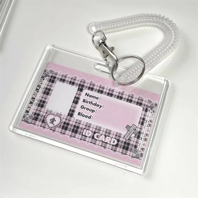 Kpop Photocard Holder Transparent Card Holder Keychain Photo Sleeves Bus Card Student Card Case Photo Protector