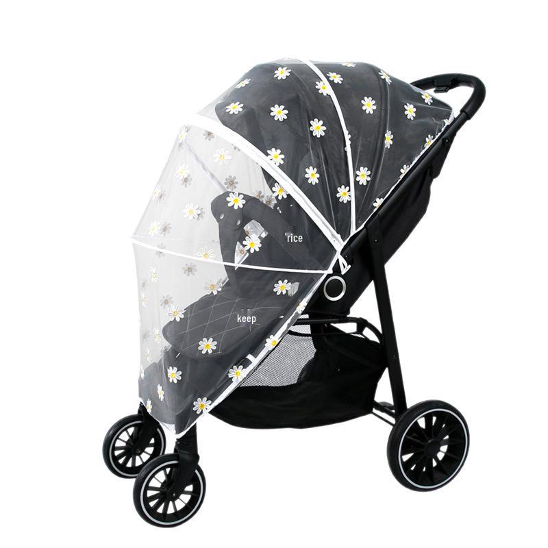 Universal Full-Cover Baby Stroller Mosquito Net - Enlarged, Dense, Anti-UV Protection for High View Strollers
