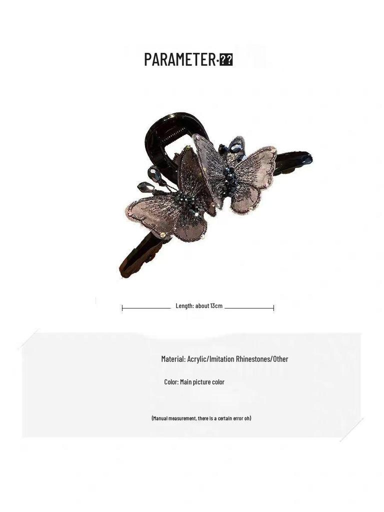 Dreamy Fairy Rhinestone Butterfly Hair Claw Clip - Large 2025 Style Updo Shark Clip