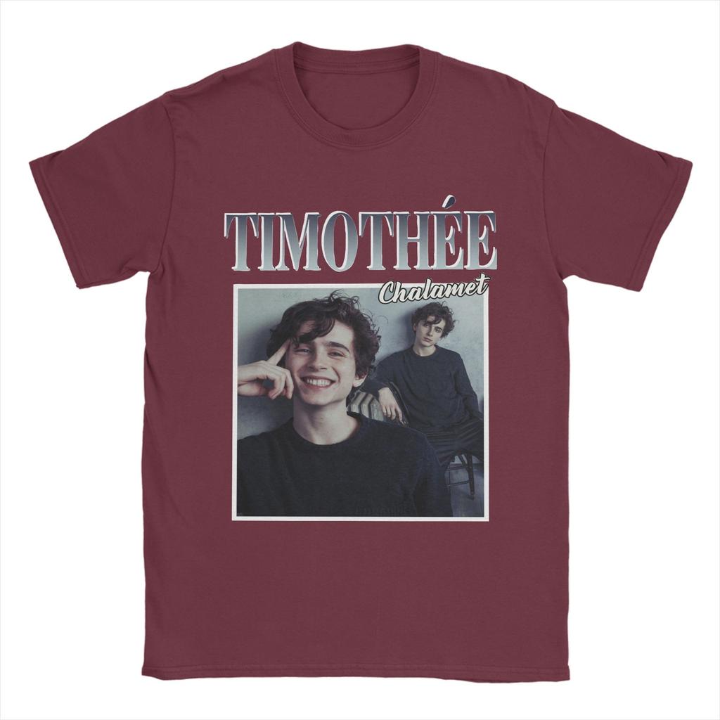 Novelty Timothee Chalamet TShirts Unisex Round Neck 100 Cotton T Shirt Short Sleeve Tee Shirt Plus Size Clothes