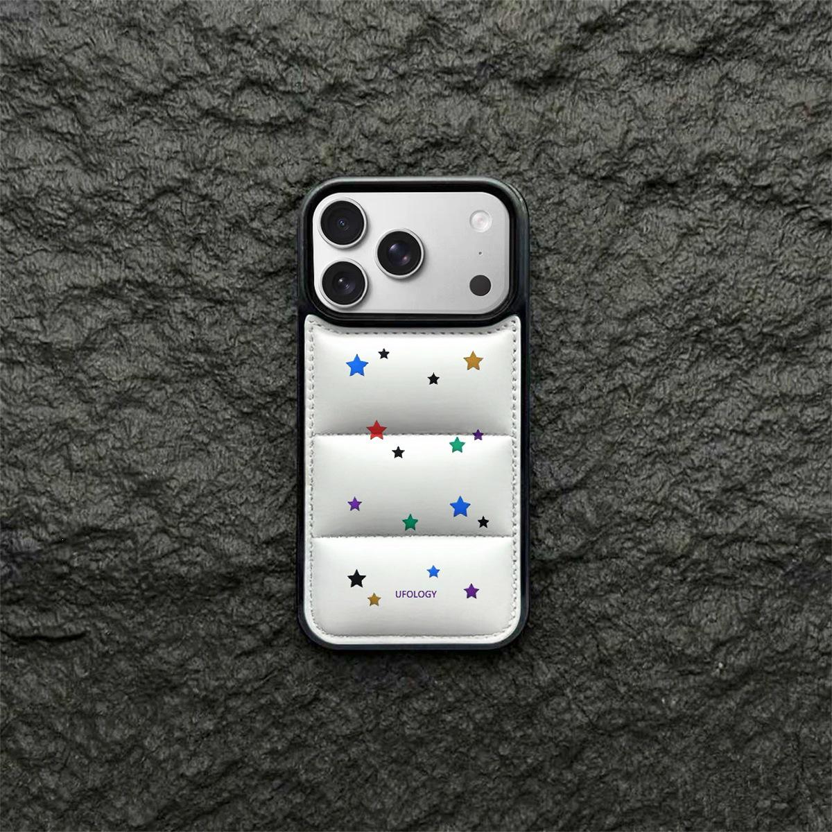 

Little Stars Down Jacket Drop-Proof Phone Case for iPhone 11-14, Apple 15-17, and PRO MAX 14Pro