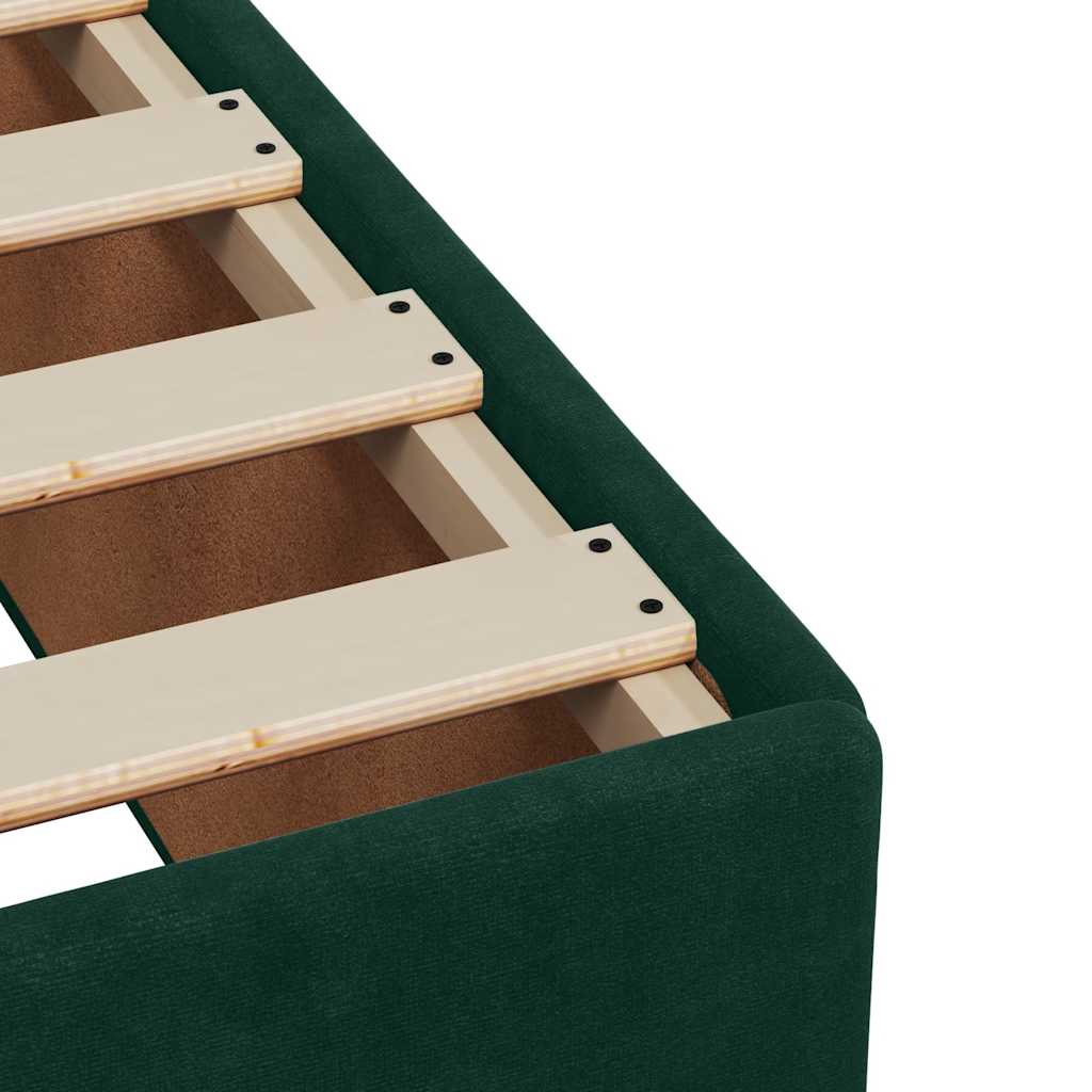 Box Spring Bed with Mattress Dark Green 140 x 200 cm Velvet