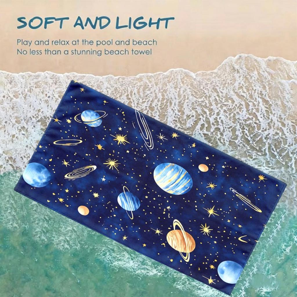 Space Galaxy Oversized Beach Towel Patterned Sunscreen And Windproof Suitable For Swimming Pool Camping Travel Blanket