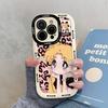 Leopard Print Beautiful Girl Suitable for Apple 16promax Puff Shell Iphone15 New Model 14 13 Cartoon 12 Anti Fall 1