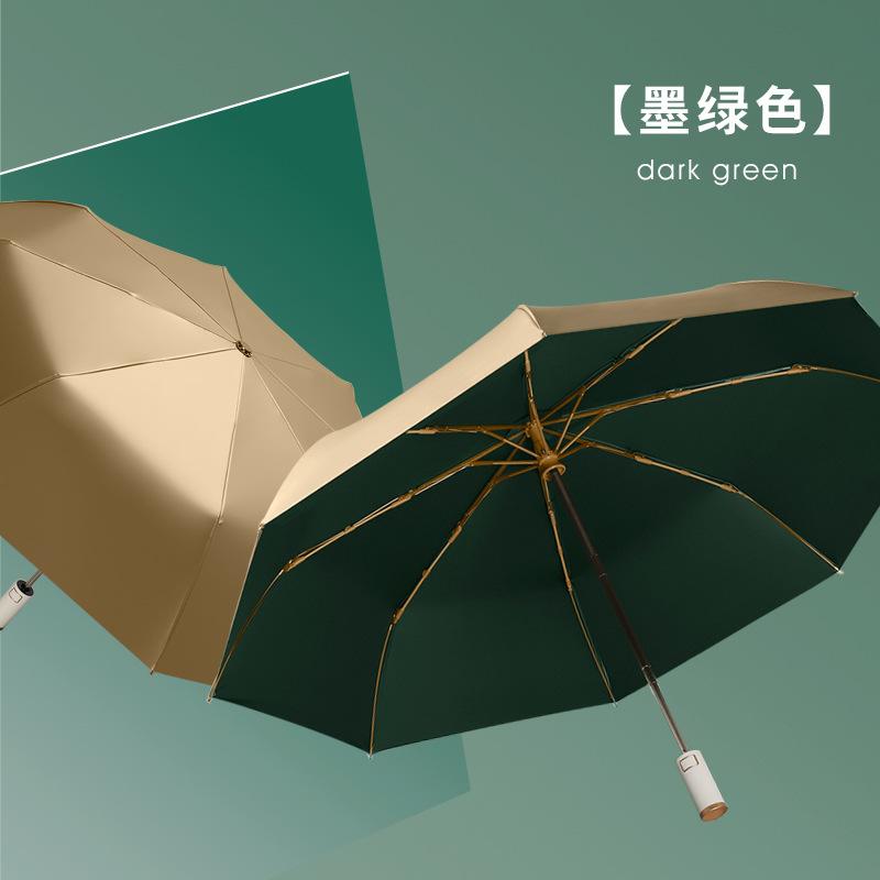 Fully Automatic Eight-bone Three-fold Business Folding Sunscreen Men's Gold Glue Dual-purpose Umbrella