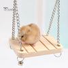 Wooden Hanging Swing Hammock Hamster Squirrel Parrot Pet Chain with Bell Toy