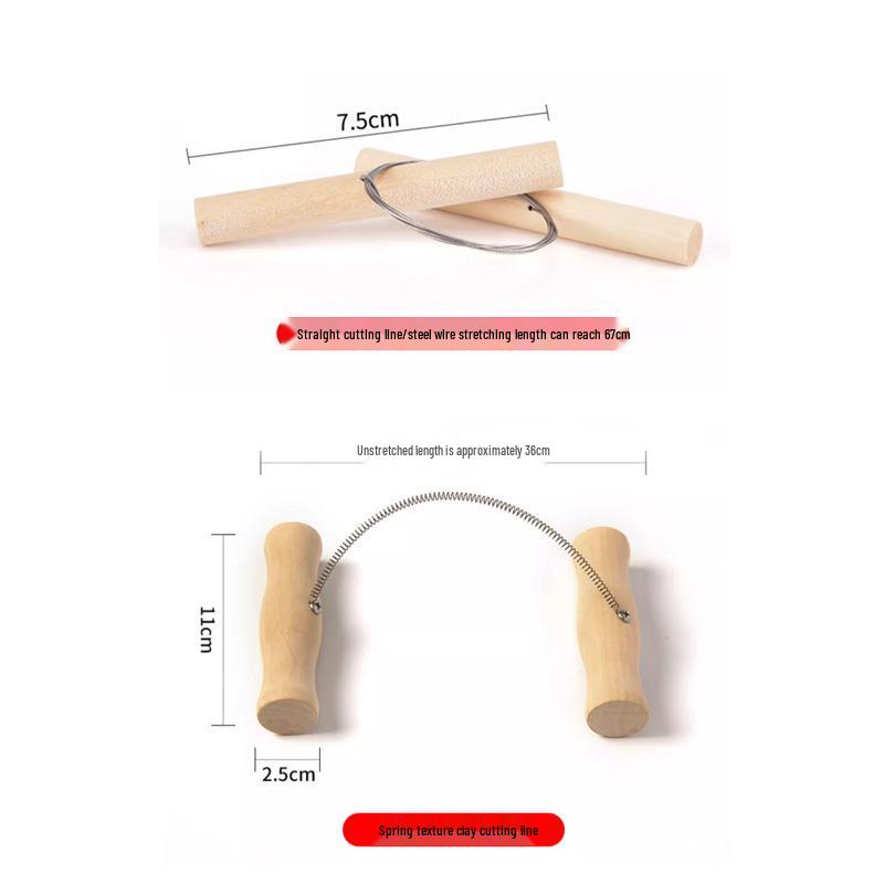 Pottery Tools: Clay Cutting Wire & Rope for Wheel Throwing and Straight Line Cutting
